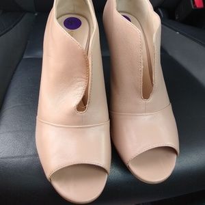 Peep Toe booties|Nine West|Nude|Stilleto heels